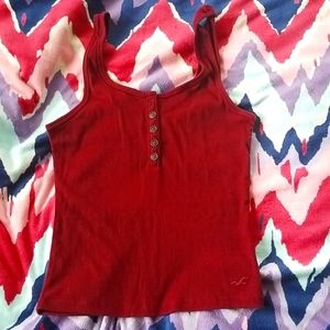 🌸Hollister must have tank with buttons